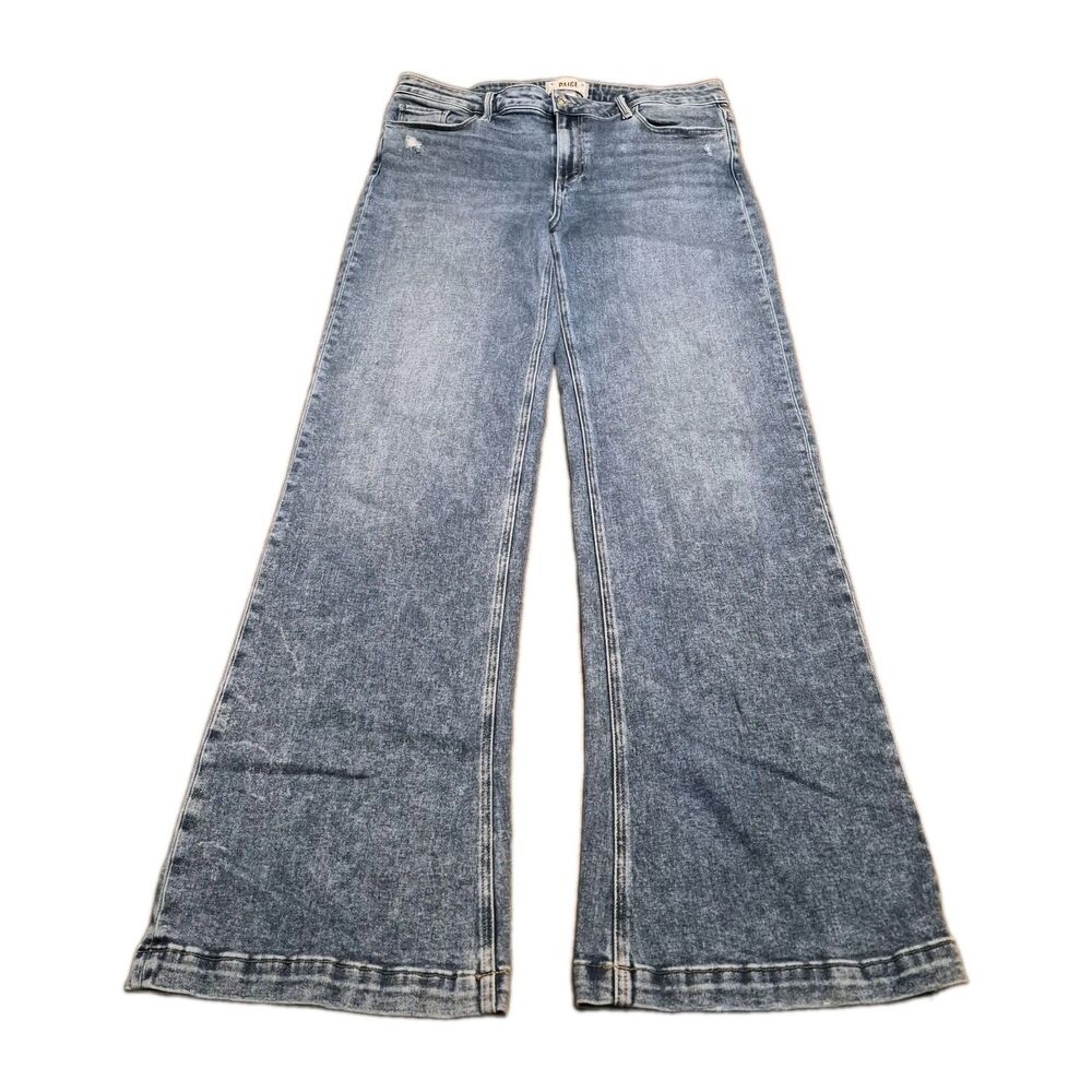 Paige Sabine Jeans Women Size 31 Wide Leg Flare Stretch Shea Distress (31x31.5) - Picture 1 of 7
